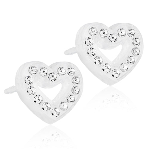 Brilliance 8mm Puck or 10mm Heart Hollow - 100% Nickel Free Medical Plastic Earrings