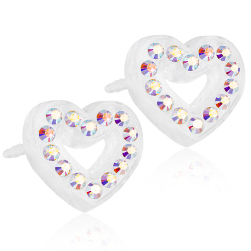 Brilliance 8mm Puck or 10mm Heart Hollow - 100% Nickel Free Medical Plastic Earrings