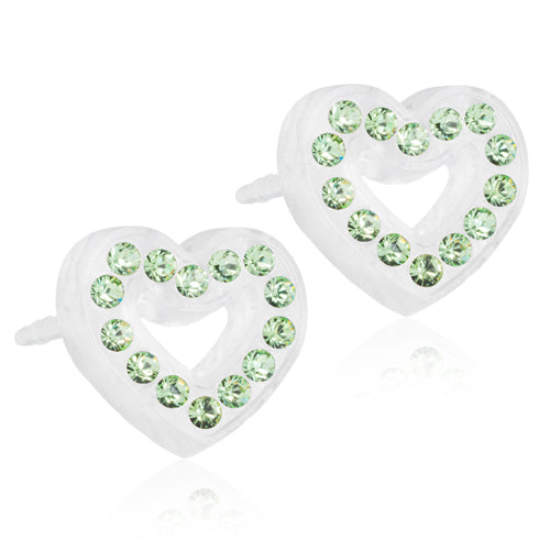 Brilliance 8mm Puck or 10mm Heart Hollow - 100% Nickel Free Medical Plastic Earrings