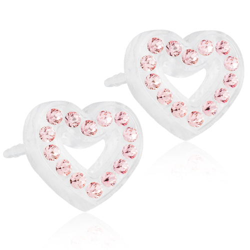 Brilliance 8mm Puck or 10mm Heart Hollow - 100% Nickel Free Medical Plastic Earrings