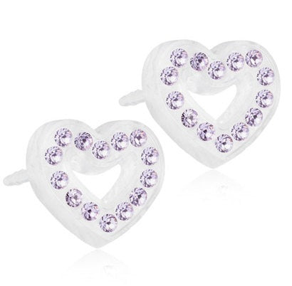 Brilliance 8mm Puck or 10mm Heart Hollow - 100% Nickel Free Medical Plastic Earrings