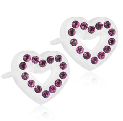 Brilliance 8mm Puck or 10mm Heart Hollow - 100% Nickel Free Medical Plastic Earrings