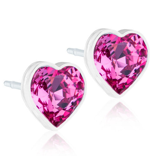 Hearts 6mm - 100% Nickel Free Medical Plastic Earrings