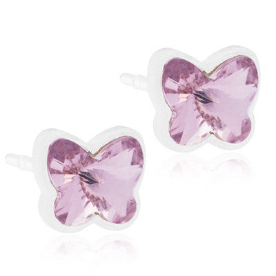 Butterfly Earrings 5mm - 100% Nickel Free Medical Plastic