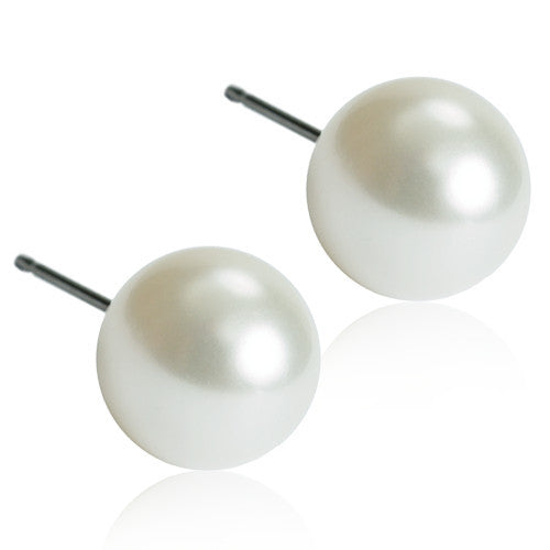 Pearl Earrings - White in 4mm, 5mm, 6mm, 8mm & 10mm