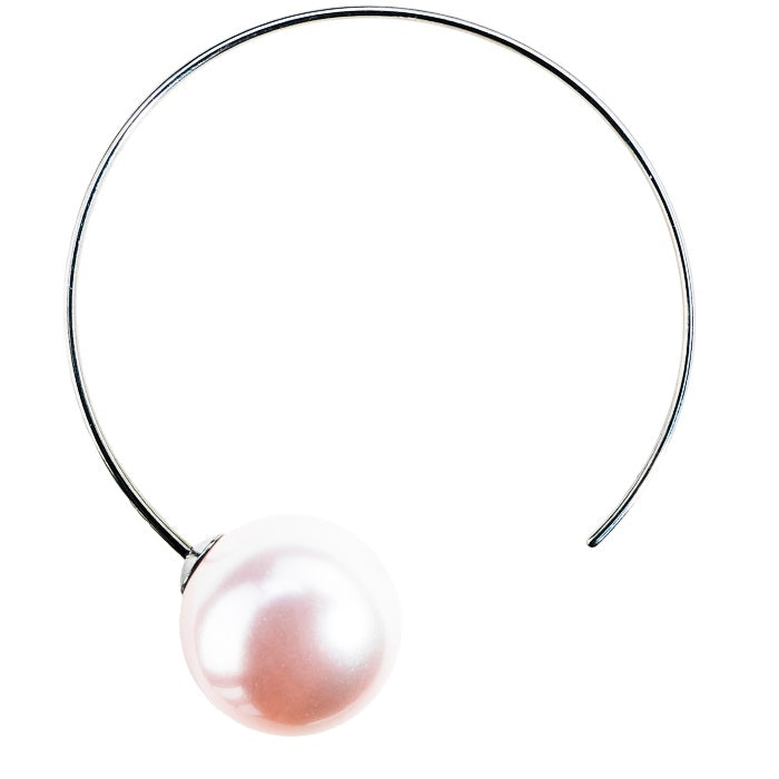 Reduced to Clear!- 35mm Half Ring with 12mm Crystal Ball or Pearl